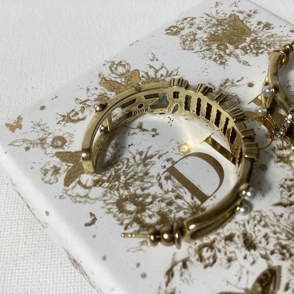J’ADIOR Gold and Crystal Hoop Earrings - Picture 6 of 6